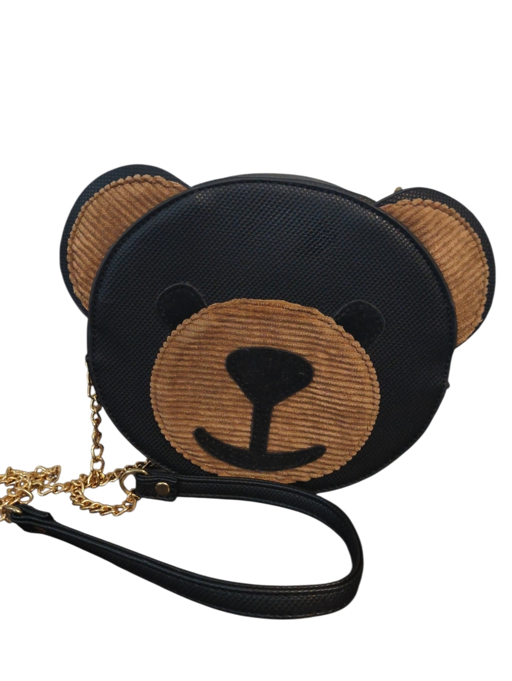 EUC Black & Brown Bear Face Novelty Crossbody Bag